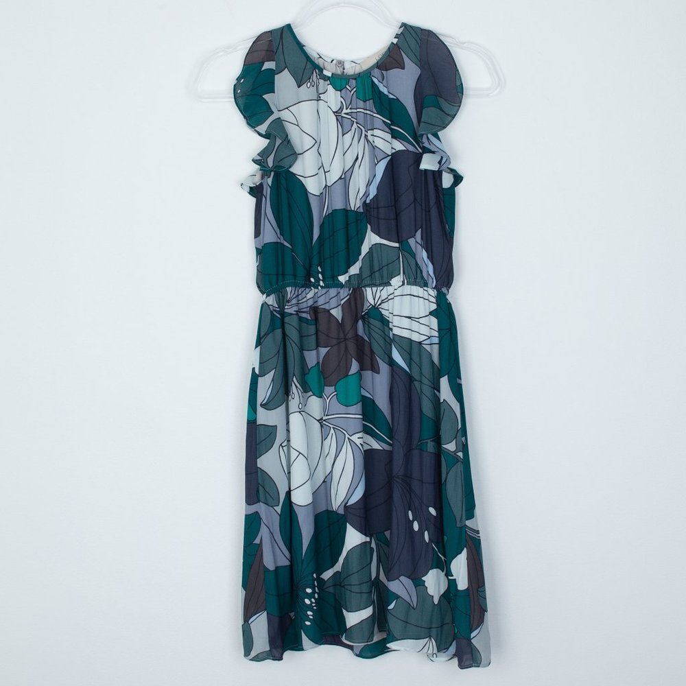 Ann Taylor Loft Flutter Sleeve Floral Dress Size XS